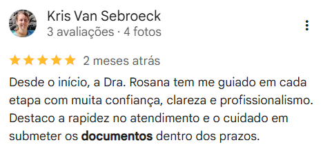 Depoimento de cliente no Google