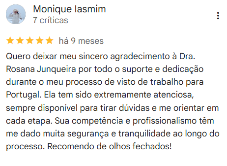 Depoimento Monique Iasmim — 5 estrelas no Google