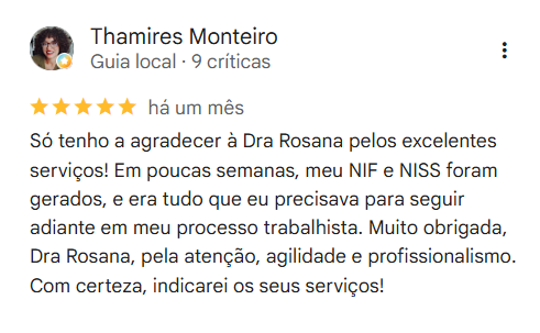 Depoimento Thamires — 5 estrelas no Google